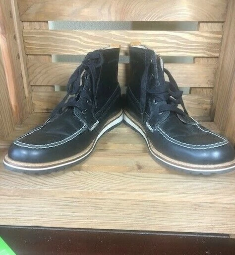 LACOSTE Marceau Men s Size 13 Black Leather Casual Lace Up Boots