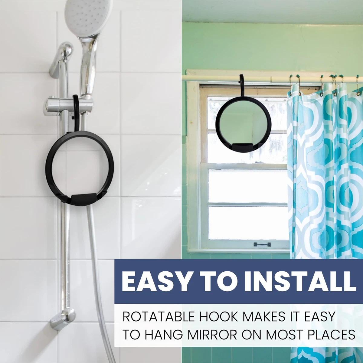 MIRRORVANA Fogless Shower Mirror for Shaving with Razor Holder, Hook for Hang...