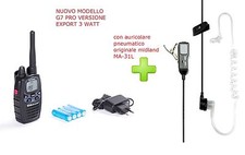RICETRASMITTENTE MIDLAND G7 PRO 3W NUOVO INCLUDE 1 RADIO +AURICOLARE TRASPARENTE