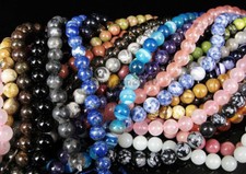 Natural 8mm Multiple Gemstones Round Loose Beads 15'' Strand