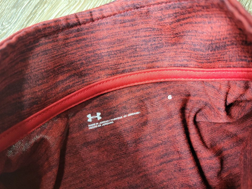 Under Armour Red Color Block 1/4 Zip Long Sleeve Youth Kids Sz6 Graphic R Sleeve - Image 4 of 4