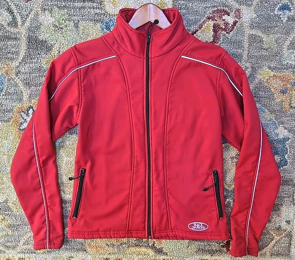 Black Diamond Soft Shell Jacket XL Full Zip Fleece Mock Neck, Rust, Black Lining