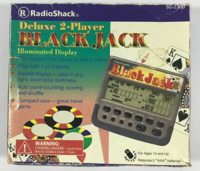 Deluxe 2 Player Blackjack Hand-held LCD Game Radio Shack 60-2700 W/box