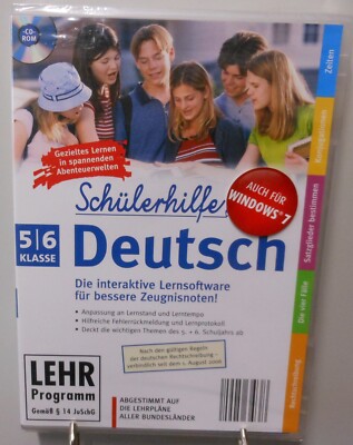 Deutsch Software Schule PC CD-ROM Schülerhilfe 5/6 Klasse Lernen Nachhilfe #T326