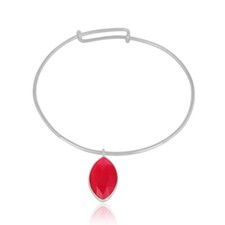 Pink Chalcedony Gemstone Designer Fine 925 Silver Adjustable Bangle Jewelry