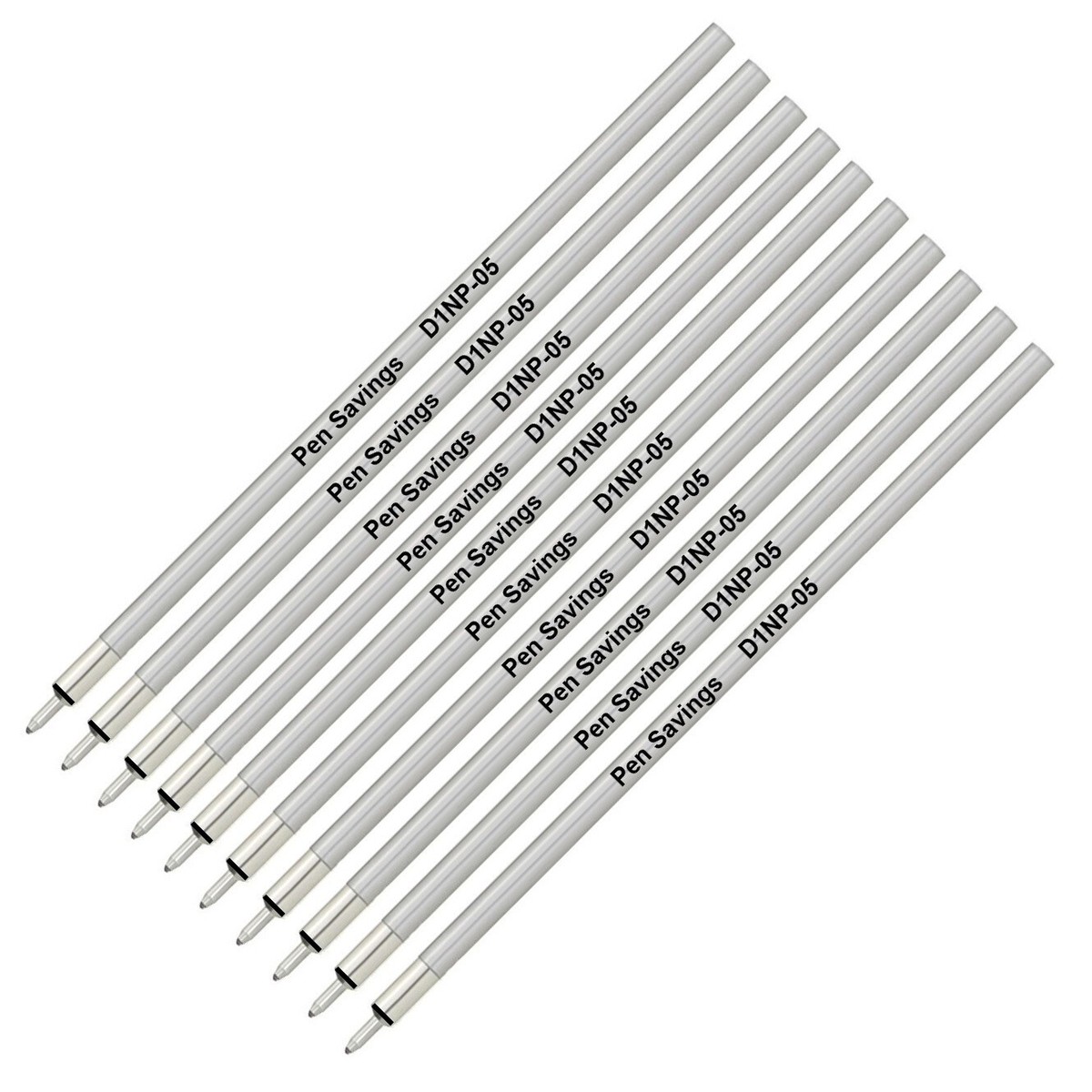 10 Pack D1 Mini Ballpoint Pen Refills, Needle Point Extra Fine