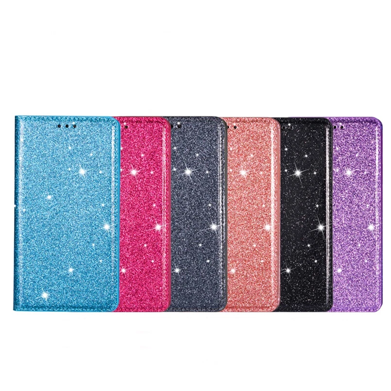 Glitter Leather Wallet Case Magnetic Flip Cover for Huawei P20/P30/P40 Lite Pro - Image 2 of 4