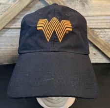 Whataburger Hat Employee Work Uniform Adjustable Ball Cap Black Orange Logo 