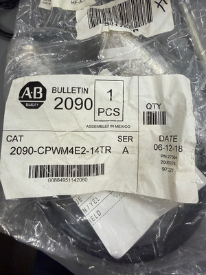 Allen-Bradley 2090-CPWM4E2-14TR Ser A MP-Series Power Transition Cable 0.5m New