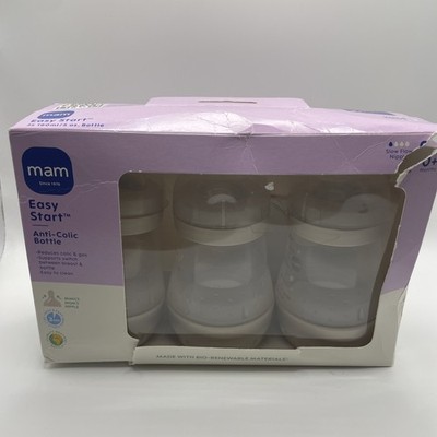 MAM Easy Start Anti-Colic Baby Bottles 0m+ - 5oz/3pk - New, Damaged Box