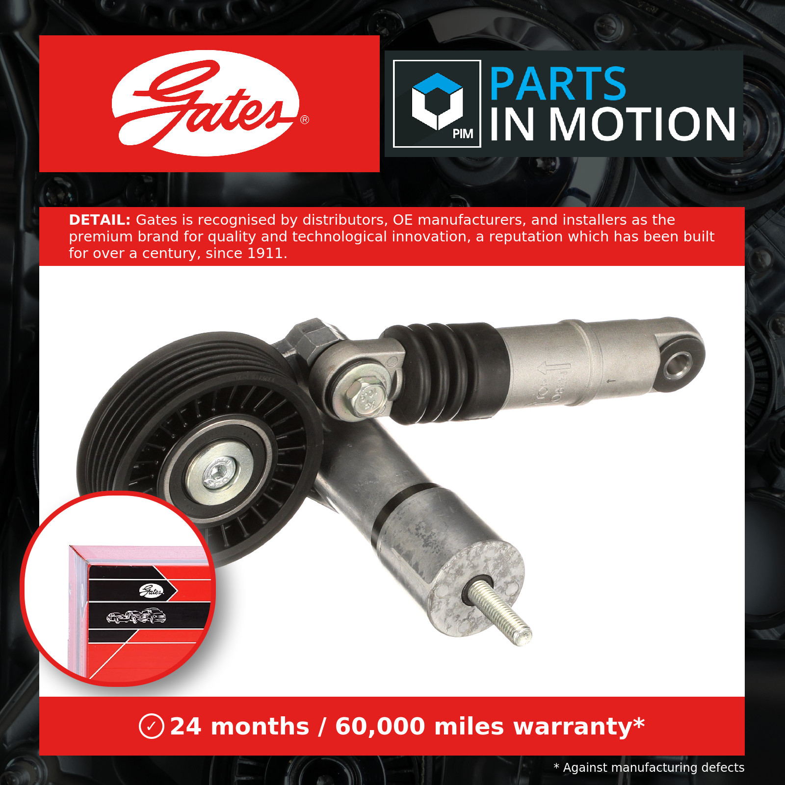 Aux Belt Tensioner fits AUDI A4 B5, B6 1.9D 98 to 04 AVF Drive V-Ribbed Gates