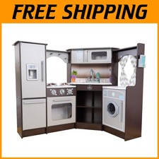 Kid's Corner Play Kitchen with Lights Sounds, Espresso