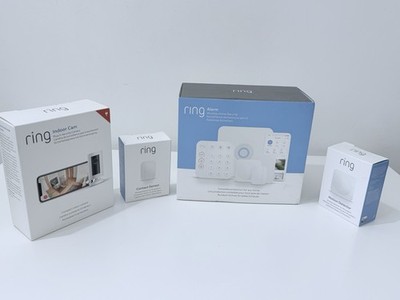 Ring Alarm Wireless Security System Kit mit Bewegungs- & Kontaktsensor Indoor Cam