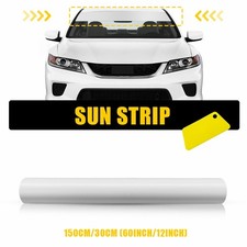 Windshield Sticker Sun Visor Strip Stickers Decoration Decal Matte White 60