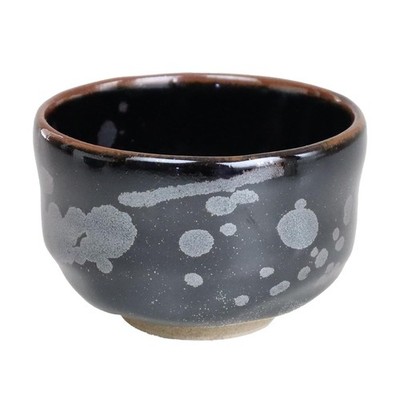 Yuuki Roman Outdoor Tea Ceremony Bowl, Silver Tenmoku Style, Tea Ceremony Utens_