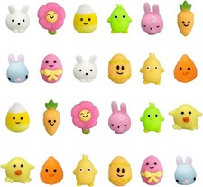 24 PCS Easter Mochi Squishy Toys Stress Relief Squishies for Kids Boys Girls Tod