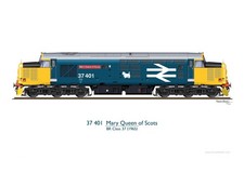 BR Class 37 37401 'Mary Queen of Scots' in Large Logo Livery - Print