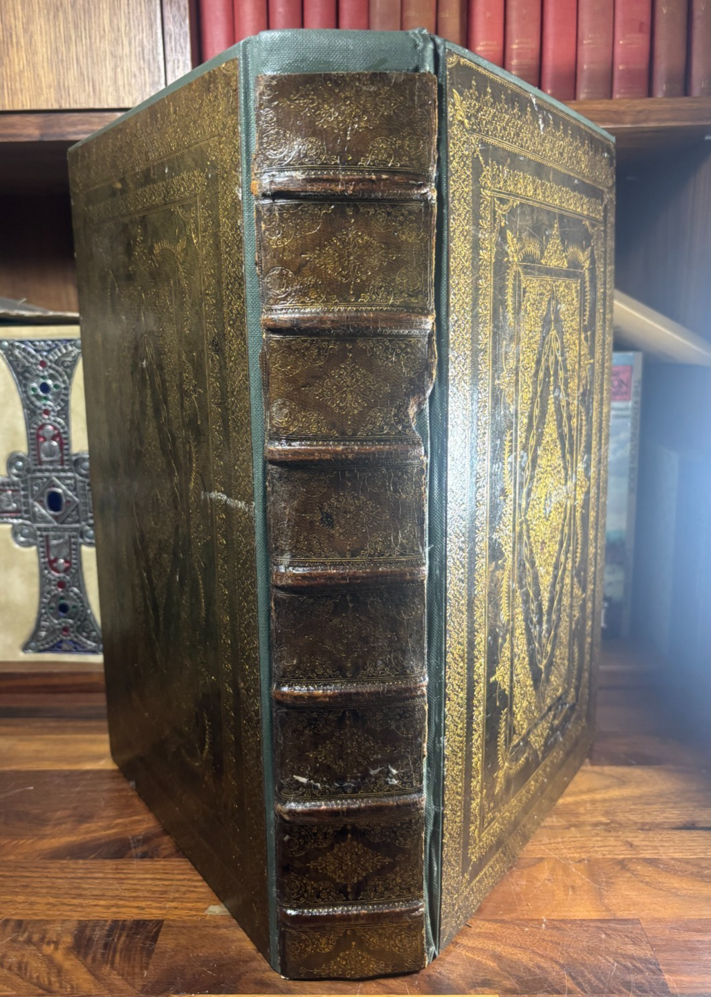 KJV Bible Cambridge Large Folio Dated 1638, Double Red Lined W/ Black Morocco