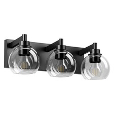 Dimmable Matte Black Bathroom Vanity Light Fixtures  Modern Wall Sconce, E26 Base