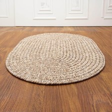 Beige Farmhouse Rug - Washable Indoor/Outdoor -Primitive Braided Rugs - Made i