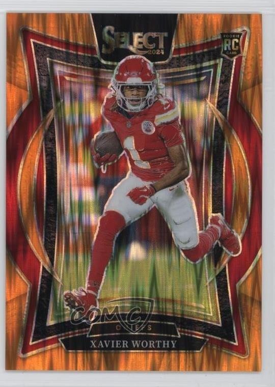 2024 Select Concourse Orange Shock Prizm /499 Xavier Worthy #32 Rookie RC 1k9t
