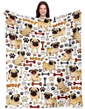 Pug Blanket Gifts Warm Pugs Throw Blanket Pug Lovers Birthday 50x40 Inch