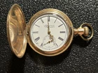 Antique Waltham Pocket Watch 15 Jewels Roman Numeral 14K GF Filled Floral Case