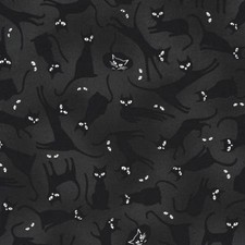 30x110cm Katzen und Tatzen, Patchworkstoff, Meterware, 100% Cotton