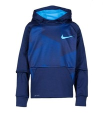 Nike Dri-fit Youth Medium 10-12 Blue Midweight Fleece Pullover Hoodie