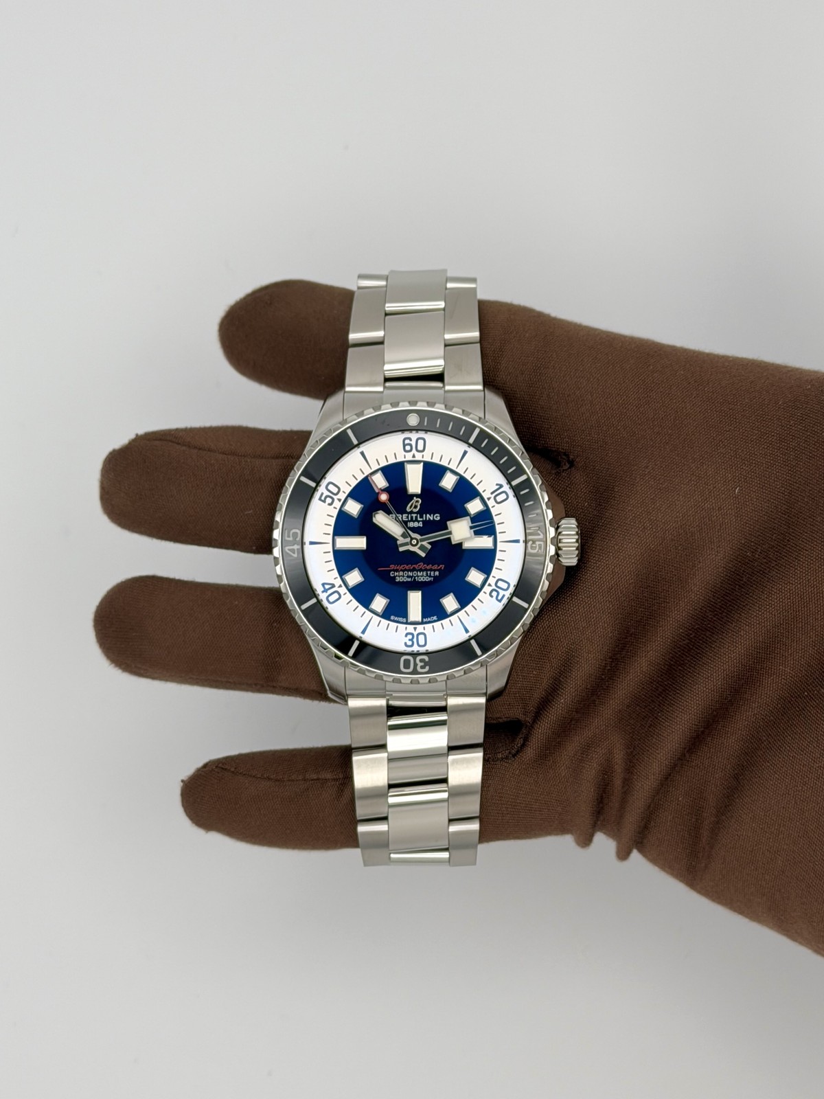 Breitling Superocean A17376 44mm Blue Dial Steel Automatic Unworn Box Card
