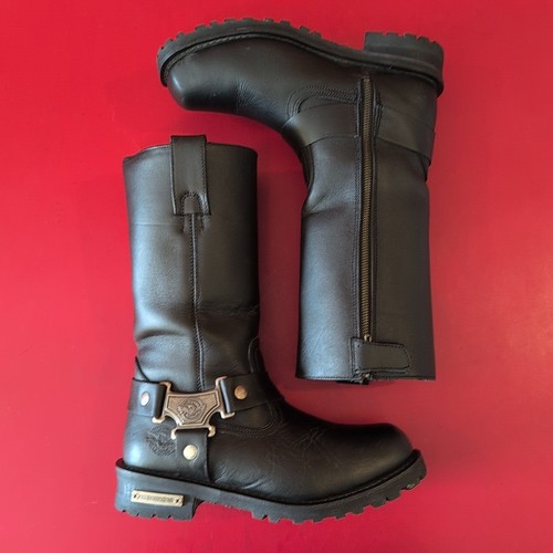 Milwaukee Echtleder Motorrad Harness Stiefel groß Herren 7,5 schwarz Biker - Bild 9 von 14