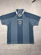 Vintage England 1996-97 Goalkeeper Shirt Umbro Grey Soccer Jersey Men's Size XL