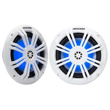 Kicker 51KM604WL 6.5" Coaxial 4-ohm Marine Speakers with LED