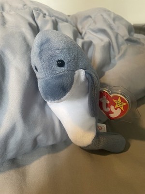TY Beanie Baby Echo the Dolphin 1996 1ST EDITION PVC PELLETS RARE Tag Errors