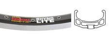 Sun Ringle Rhyno Lite 26" Bicycle Rim:Durable Double-Wall, 32H, Tube-Only, Blac