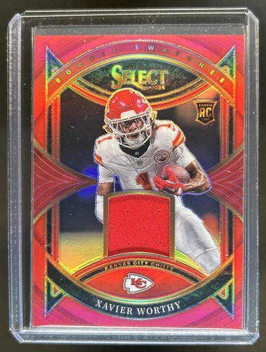 2024 Panini Select Xavier Worthy Rookie RC Jersey Red Prizm #RS-XWY (A)