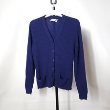 Cardigan vintage Ballantyne 100% cashmere scollo a V a costine donna misura 107 cm 42"