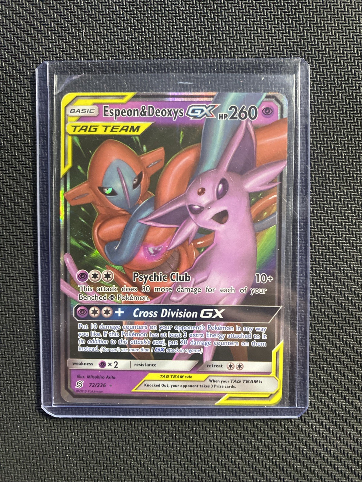 Pokémon TCG Espeon & Deoxys GX 72/236 SM Unified Minds Ultra Rare NM-LM