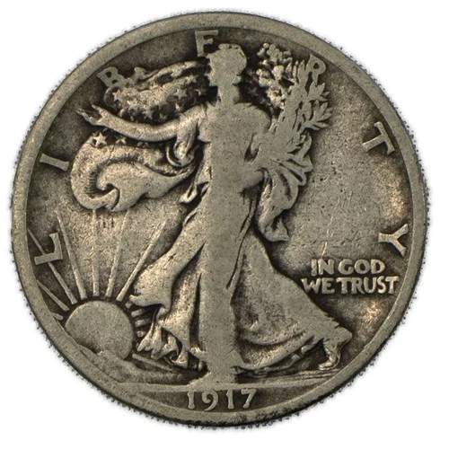 1917-S Reverse VG/F Walking Liberty Half Dollar 50C Silver Fine