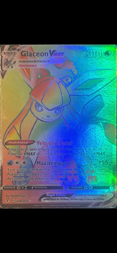 Glaceon VMAX Pokemon • Evolving Skies 208/203 • Secret Rare • Holofoil • 