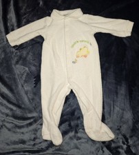Vintage Carters Baby Terry Cloth White Footed Sleeper Sz 6-9M Duck