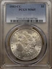 1883-CC Morgan Silver Dollar.  MS-65. PCGS