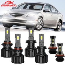 6x For Mazda 6 2011-2012 2013 Led Headlight Kit High Low Beam Fog Light Bulbs 6x For Mazda 6 2011-2012 2013 Led Headlight Kit High Low Beam Fog Light Bulbs