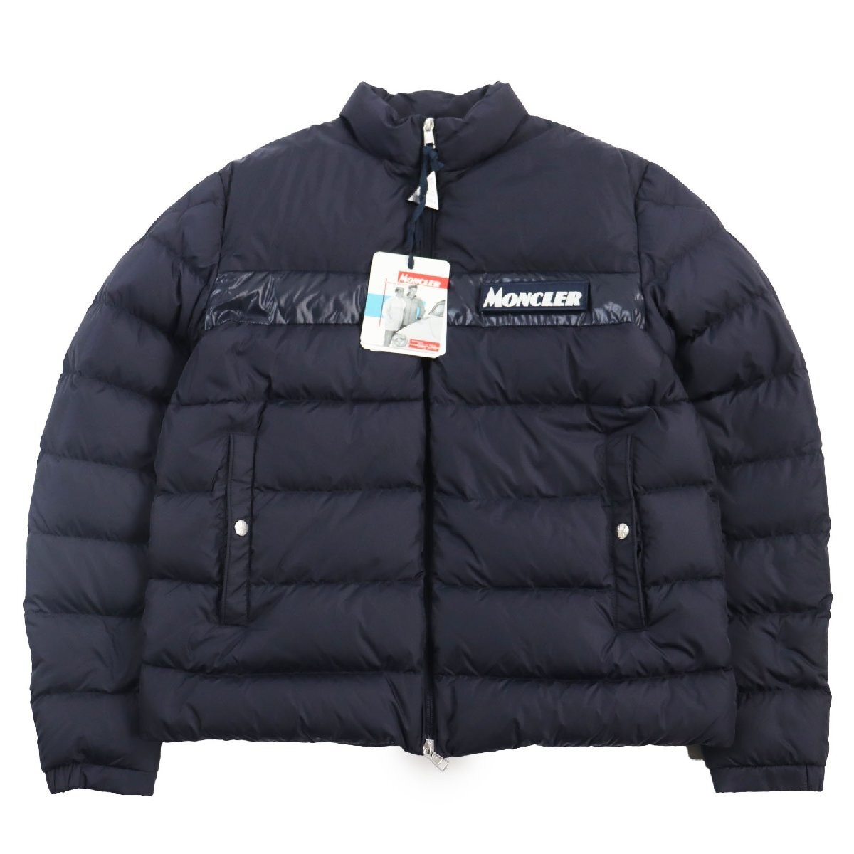 MONCLER 2019 SERVIERES Light Down Jacket Dark Navy Logo Patch Size 4