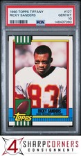 1990 TOPPS TIFFANY #127 RICKY SANDERS REDSKINS POP 3 PSA 10