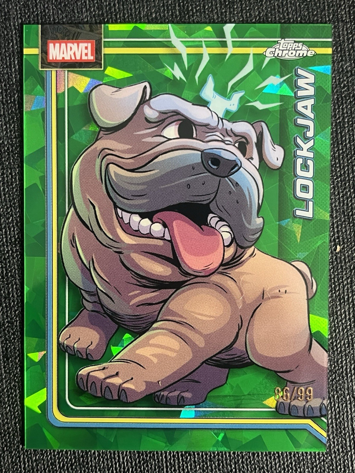 2026 Topps Chrome Marvel Sapphire Lockjaw 070 Green /99 NM Inhumans