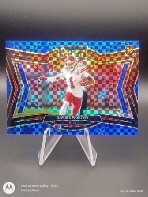 2024 Select Field Level Xavier Worthy #470 Blue Prizm 1/75 Chiefs Jersey # Match