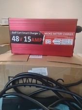 NEW 48 Volt 15 Amp Golf Cart Battery Charger for EZGO RXV  TXT, 3-Pin Triangle