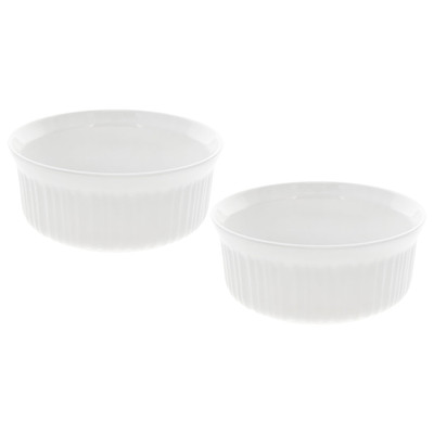 Corningware Fs1 2.5 Qt/ 2.35L Round French White Casserole Dish 2-Pack