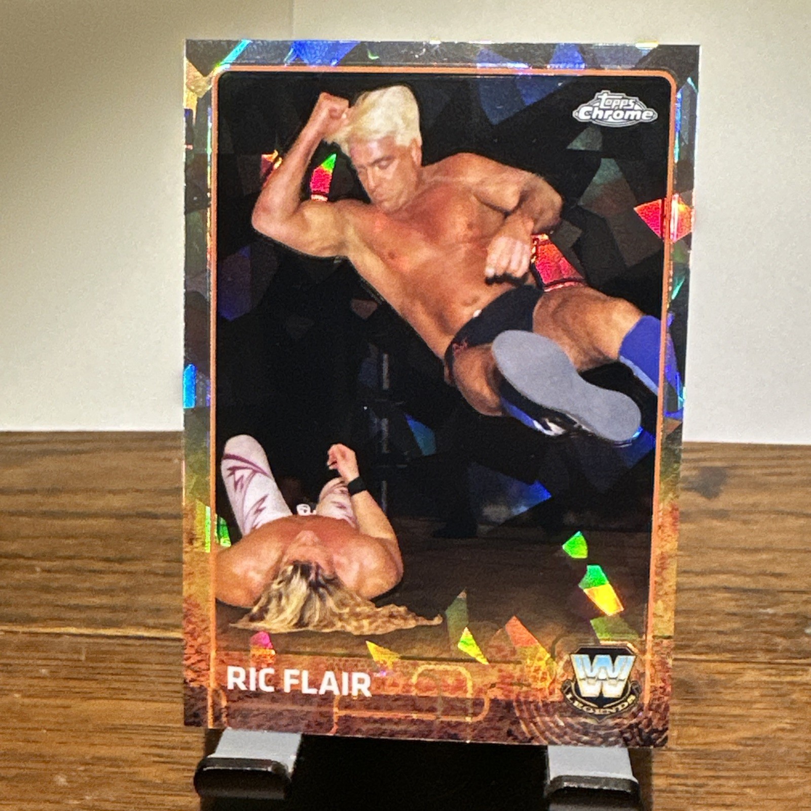 Ric Flair 2015 Topps Chrome WWE Wrestling Atomic Refractor #87 Nature Boy Woooo!